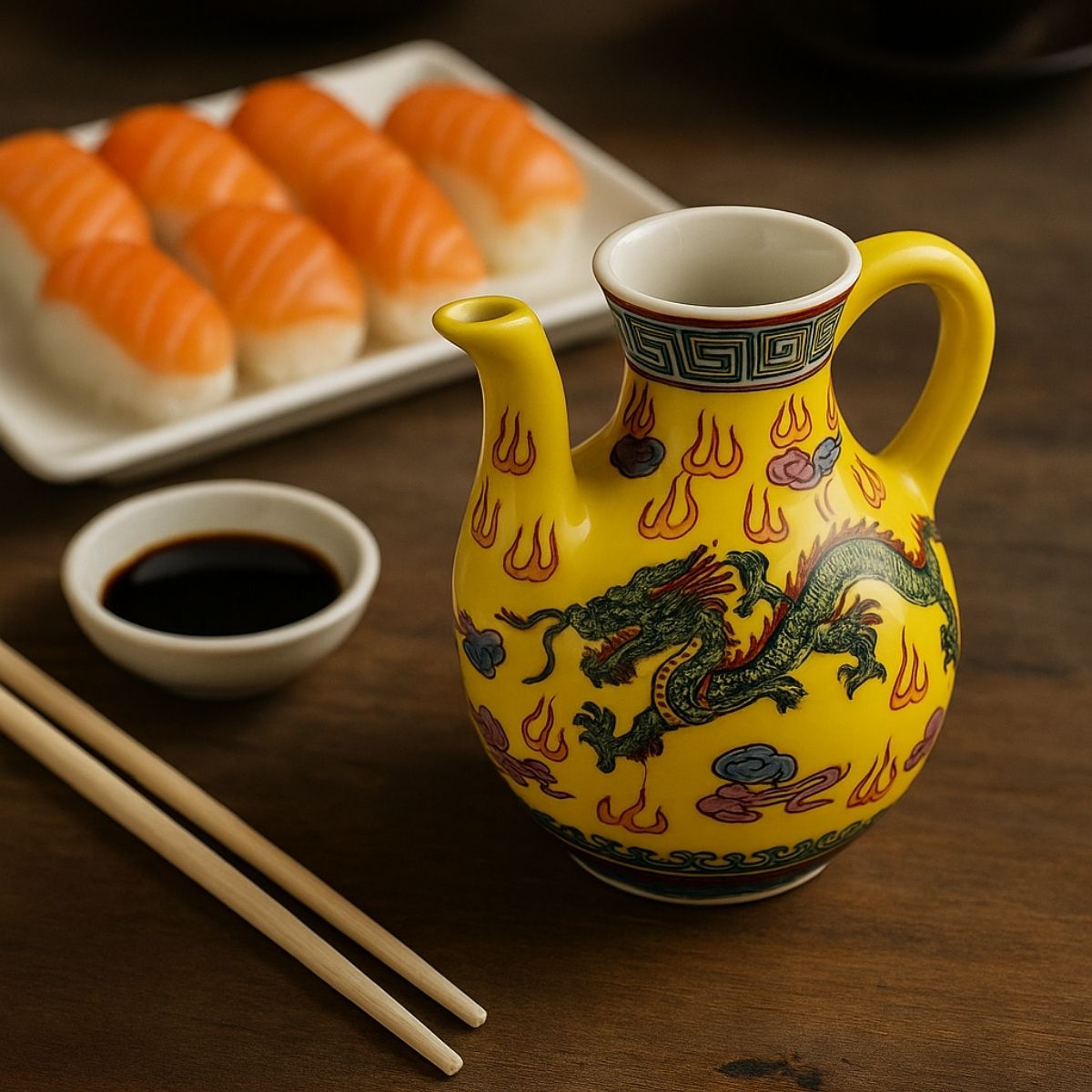 Cardinal Soy Sauce Pitcher Chinese Dragon