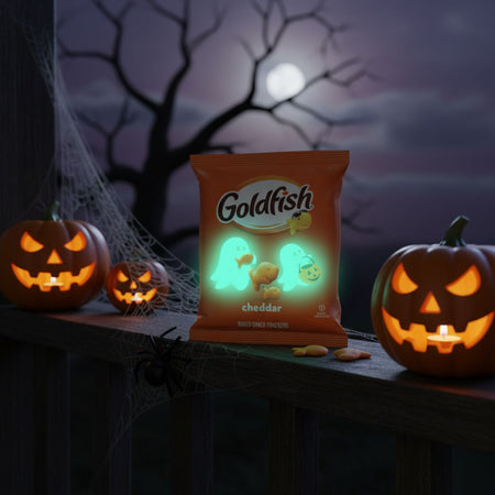 Αλμυρό Σνακ Halloween Pepperidge Farm Goldfish Cheddar Snack Glows in the Dark
