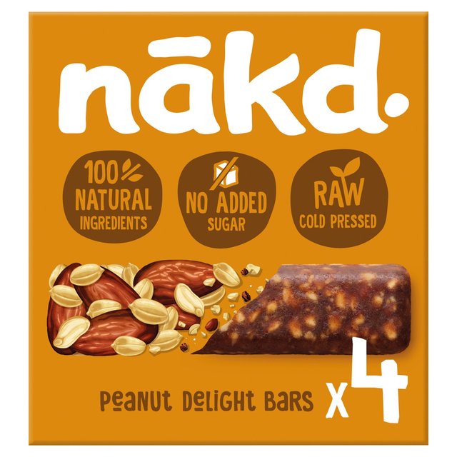 Μπάρες Nakd Raw Fruit and Nut Peanut Delight Gluten-Free Lactose-Free 4x35g