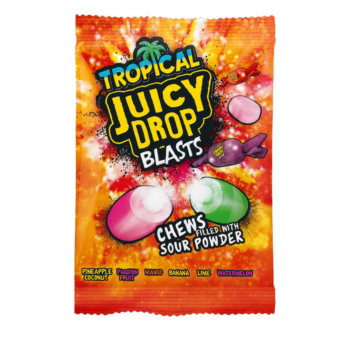 Καραμέλες Bazooka Tropical Juicy Drop Blasts