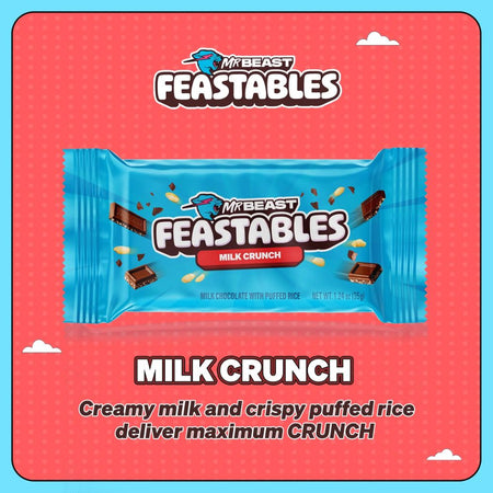 Σοκολάτα Γάλακτος Με Τραγανό Ρύζι Feastables MrBeast Crunch Milk Chocolate Bar 60g