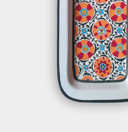 Δίσκος Les Ottomans Iron Tray Ikat White