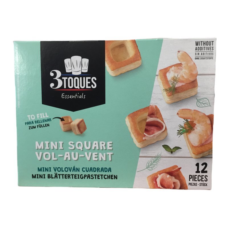 3 Toques Mini Square Vol Au Vent 12 Pieces