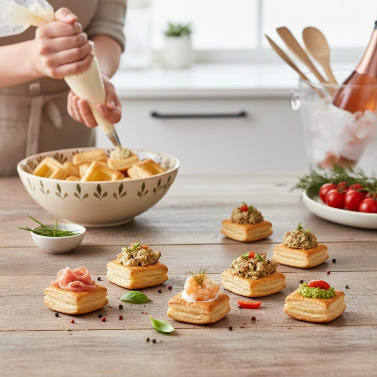 Καναπεδάκια Βάση Σφολιάτας Βολοβάν 3 Toques Mini Square Vol Au Vent 12 Pieces