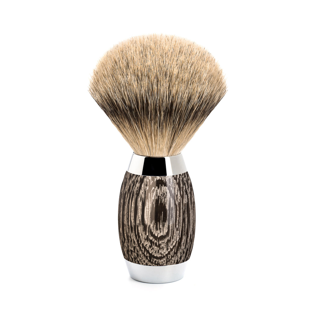 Πινέλο Ξυρίσματος Muhle Edition Με Γνήσια Τρίχα Ασβού Silvertip Badger Oak And Silver Brush 38mmx125mm