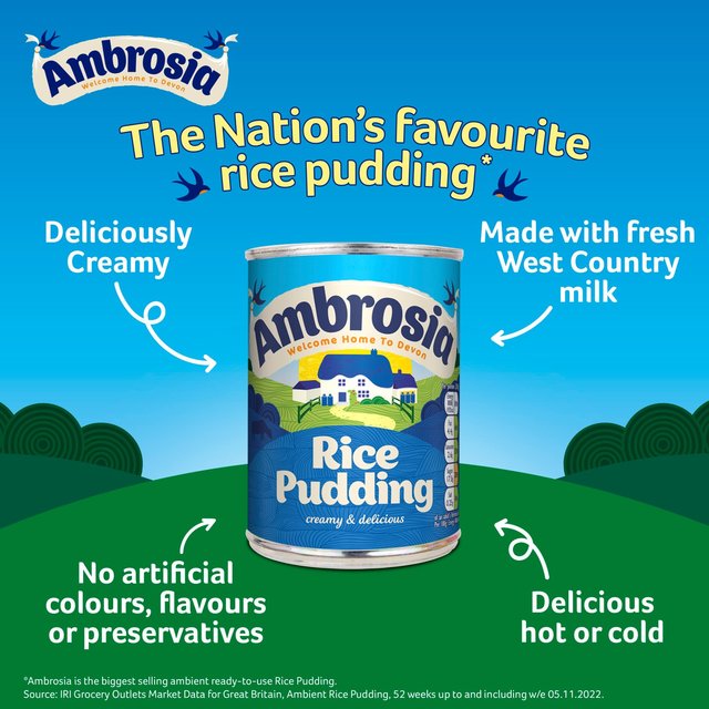 Ambrosia Devon Light Rice Pudding 400g-B