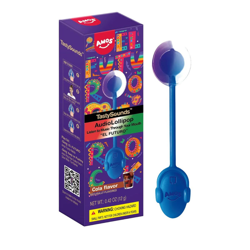 Γλειφιτζούρι Cola με Μουσική Amos Tasty Sounds Audio Lollipop El Futuro Cola