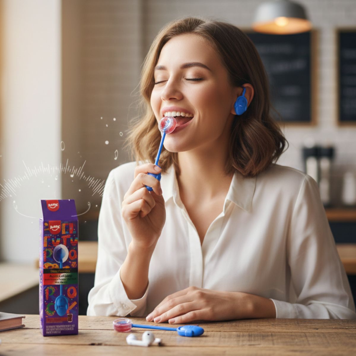 Γλειφιτζούρι Cola με Μουσική Amos Tasty Sounds Audio Lollipop El Futuro Cola