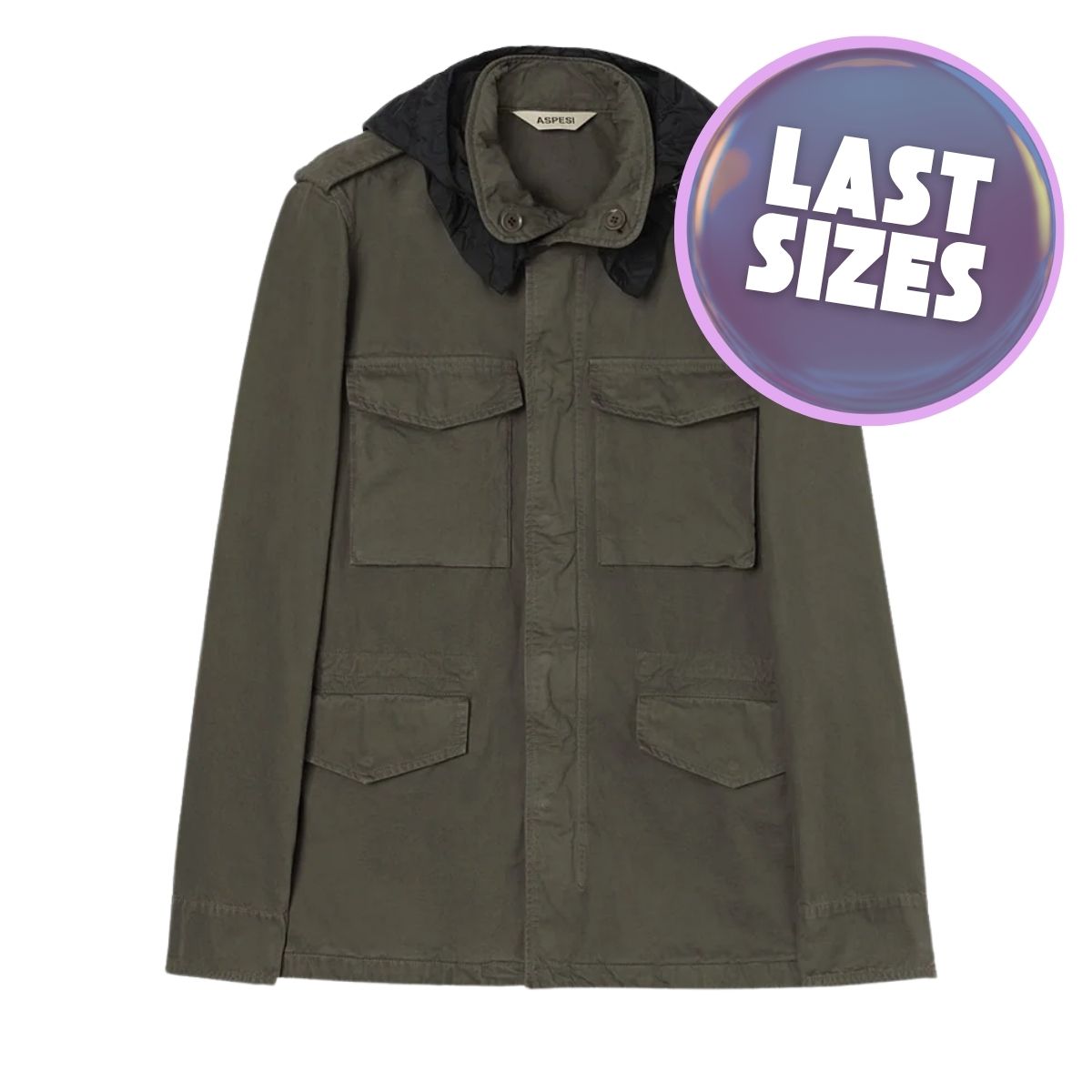 Aspesi Cotton Mini Field Jacket Military