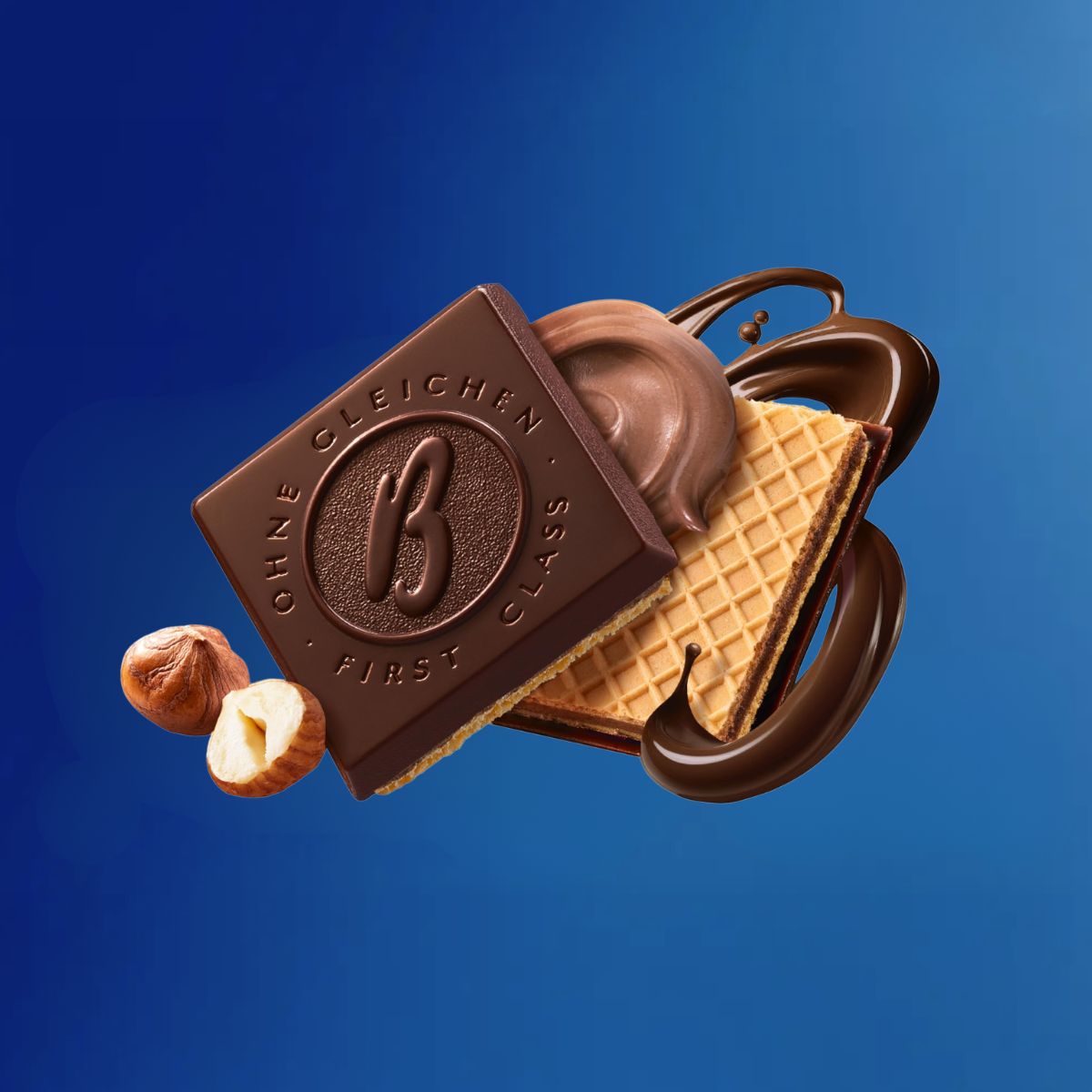 Βαφλάκια με Πραλίνα Bahlsen Ohne Gleichen Praline Square Wafers
