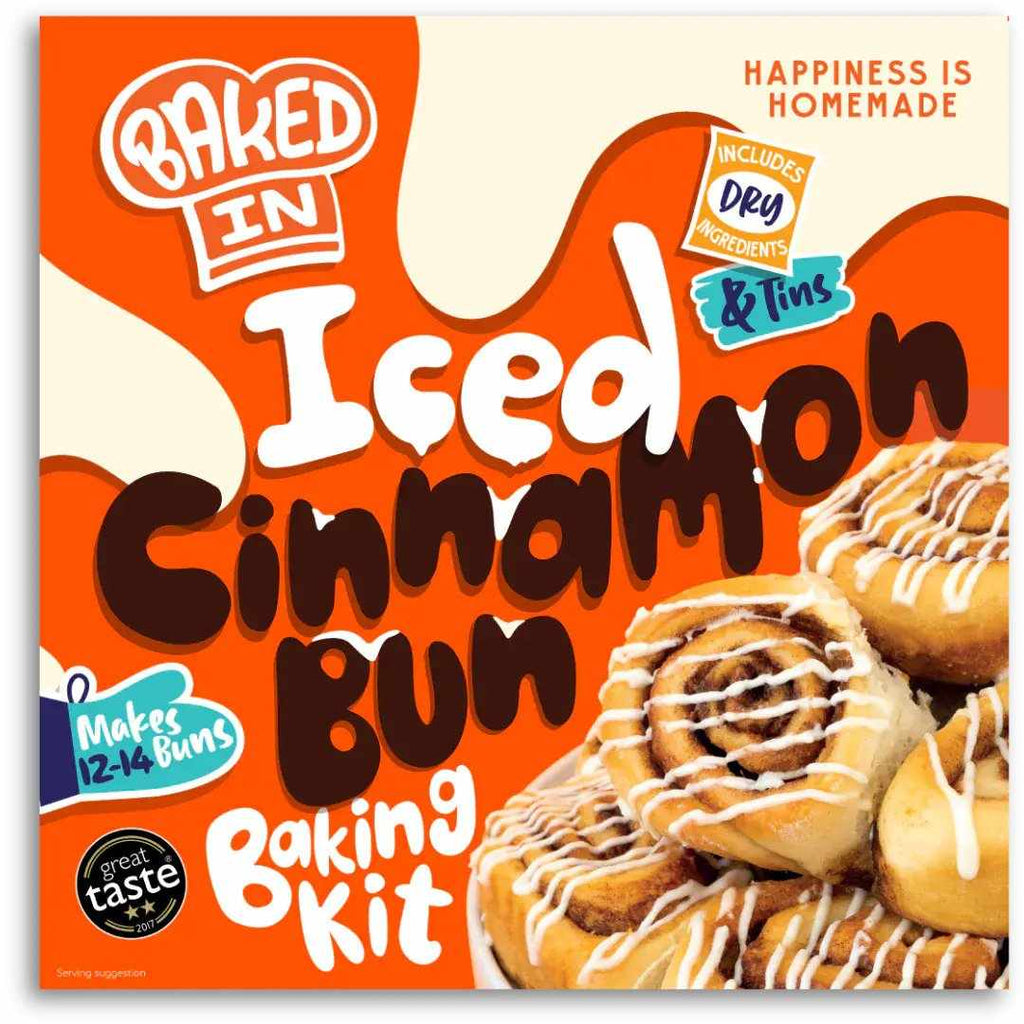 Σετ Υλικών Ψησίματος Ρολών Κανέλας Bakedin Iced Cinnamon Bun Baking Kit 615g