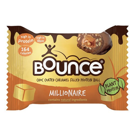 Σνακ Πρωτεΐνης με Σοκολάτα και Καραμέλα Bounce Millionaire Choco Coated Caramel Filled Protein Ball 40g