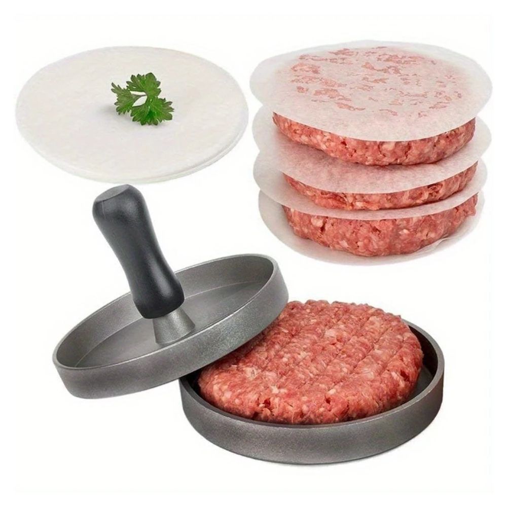Σετ Πρέσας Burger και 100 Φύλλα Μπιφτεκιών Burger Press and 100pcs Patty Papers Set