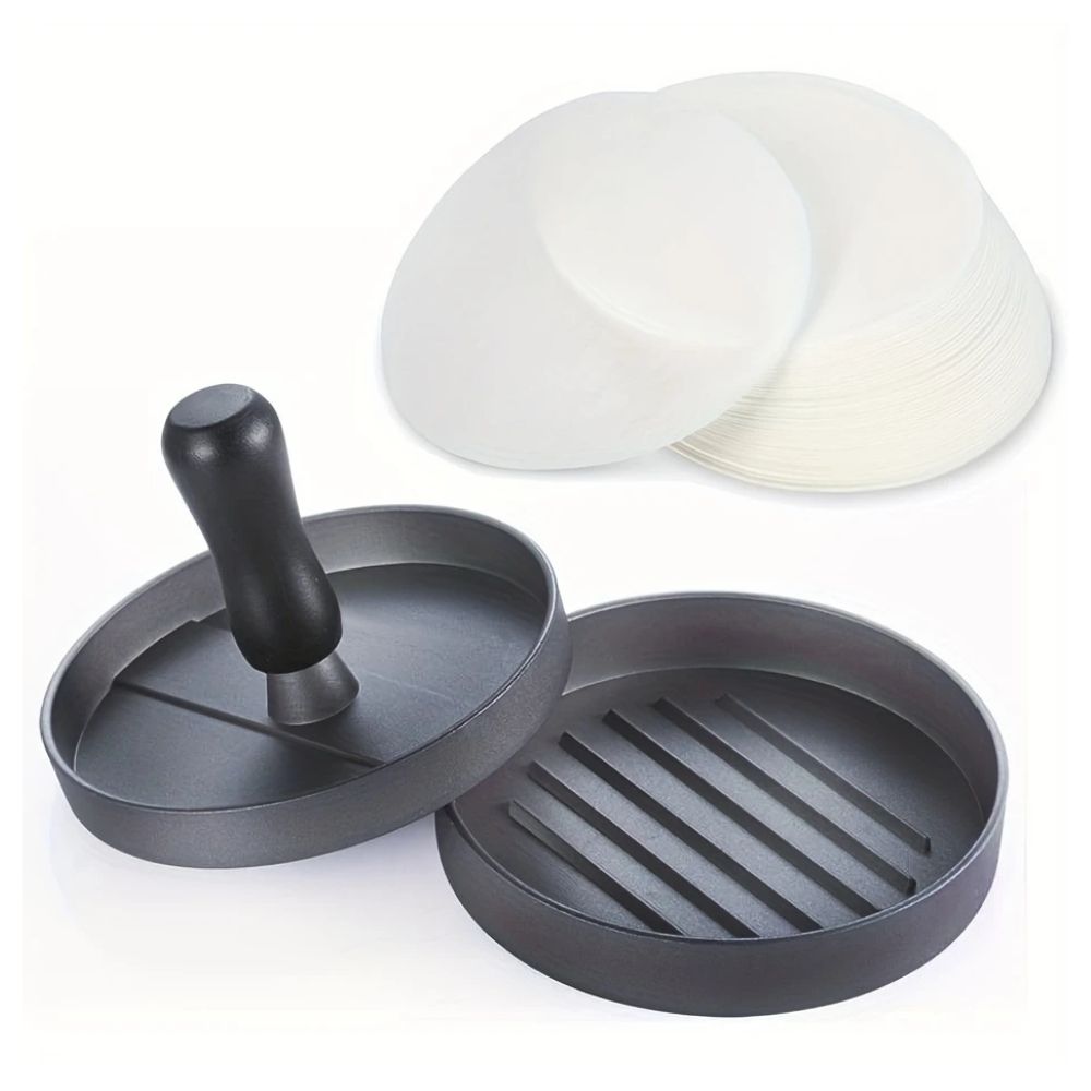 Σετ Πρέσας Burger και 100 Φύλλα Μπιφτεκιών Burger Press and 100pcs Patty Papers Set