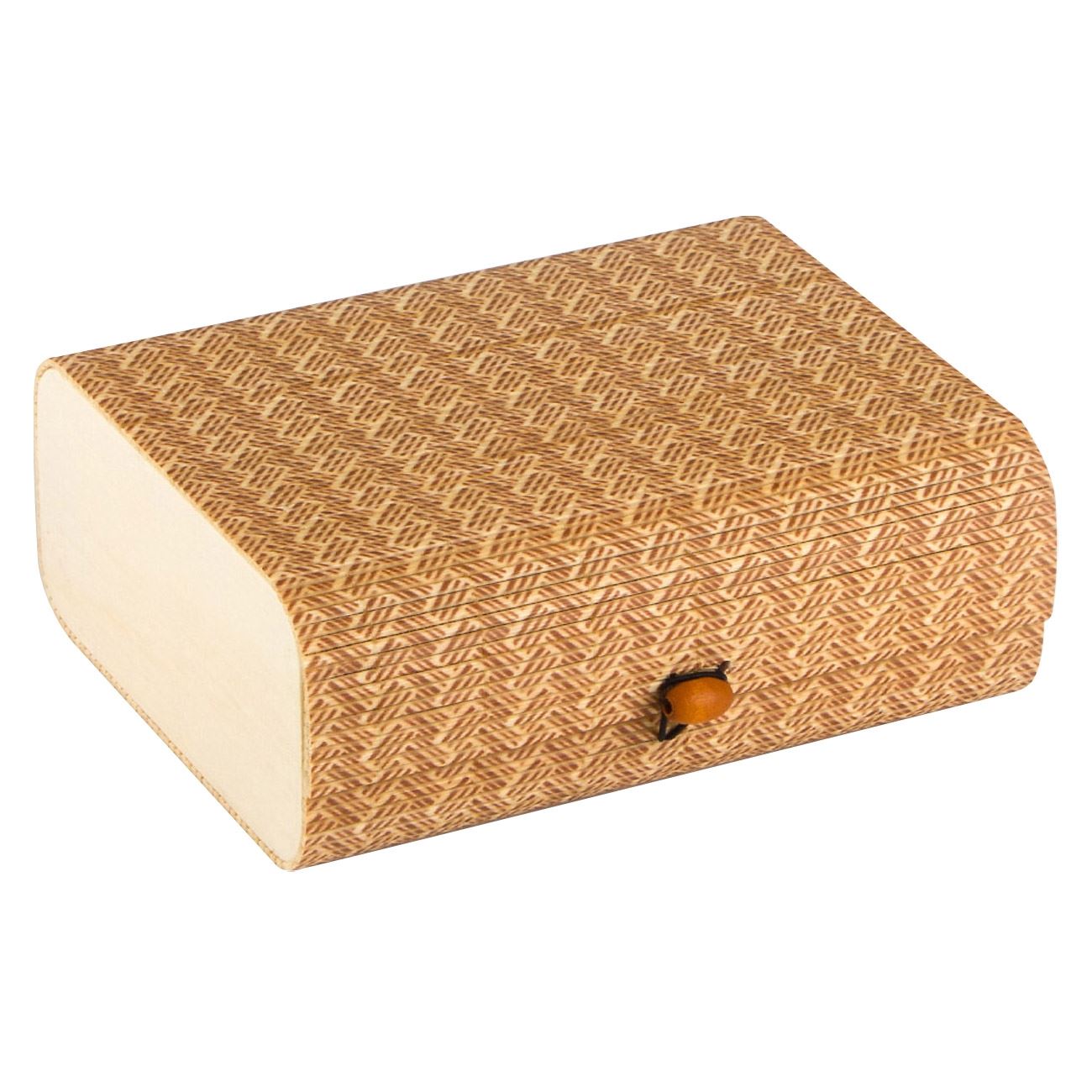 Κουτί Αποθήκευσης Μπαμπού Καφέ Ψαροκόκαλο 24x18.5x9.5cm