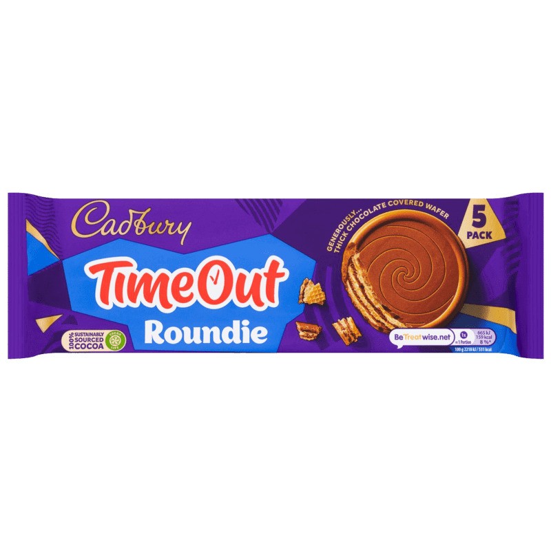 Cadbury Time Out 5 Roundie Chocolate Wafers 150g-A