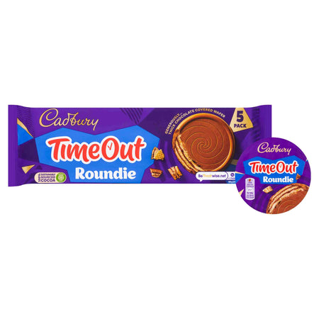 Cadbury Time Out 5 Roundie Chocolate Wafers 150g-B