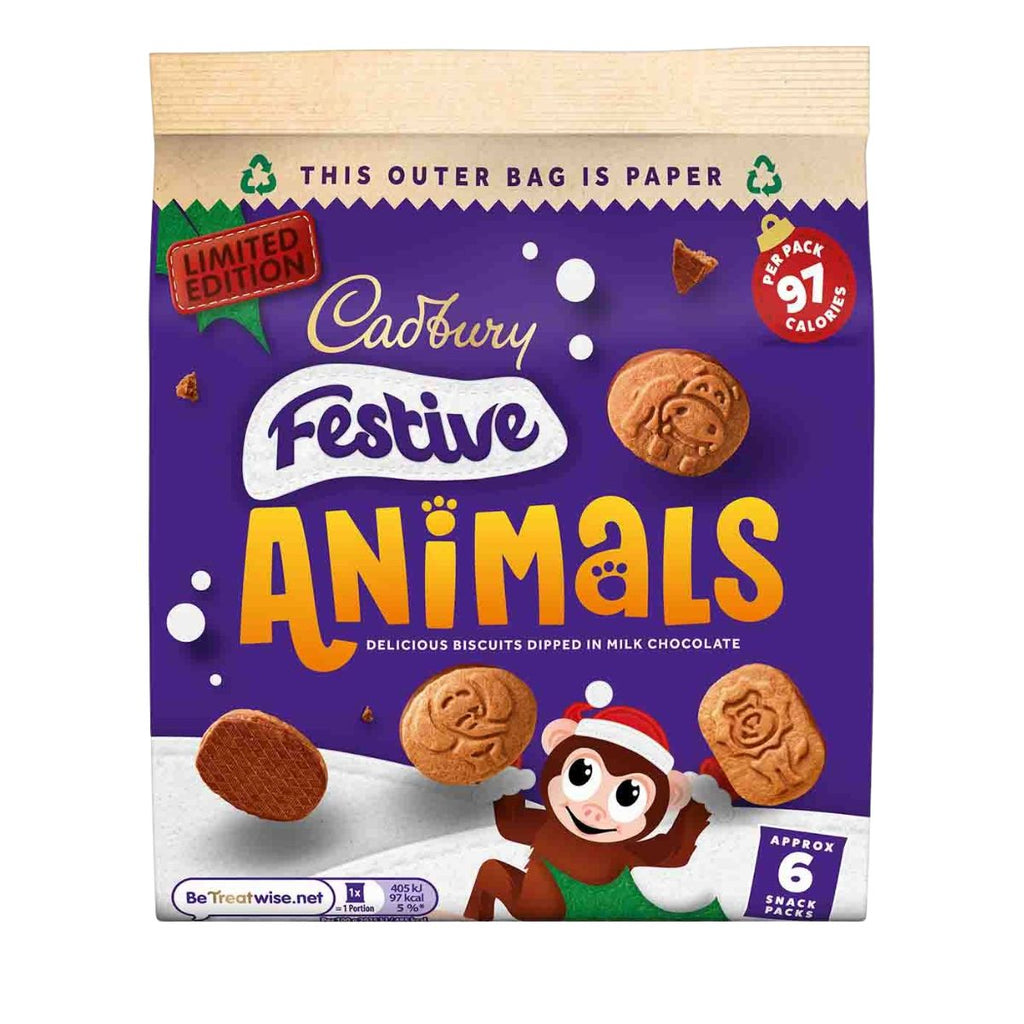 Χριστουγεννιάτικα Μπισκότα Cadbury Chocolate Biscuits Festive Animals Limited Edition