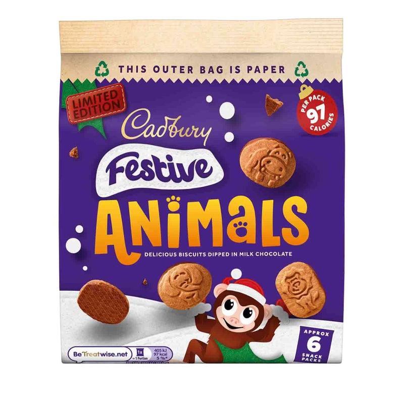 Χριστουγεννιάτικα Μπισκότα Cadbury Chocolate Biscuits Festive Animals Limited Edition