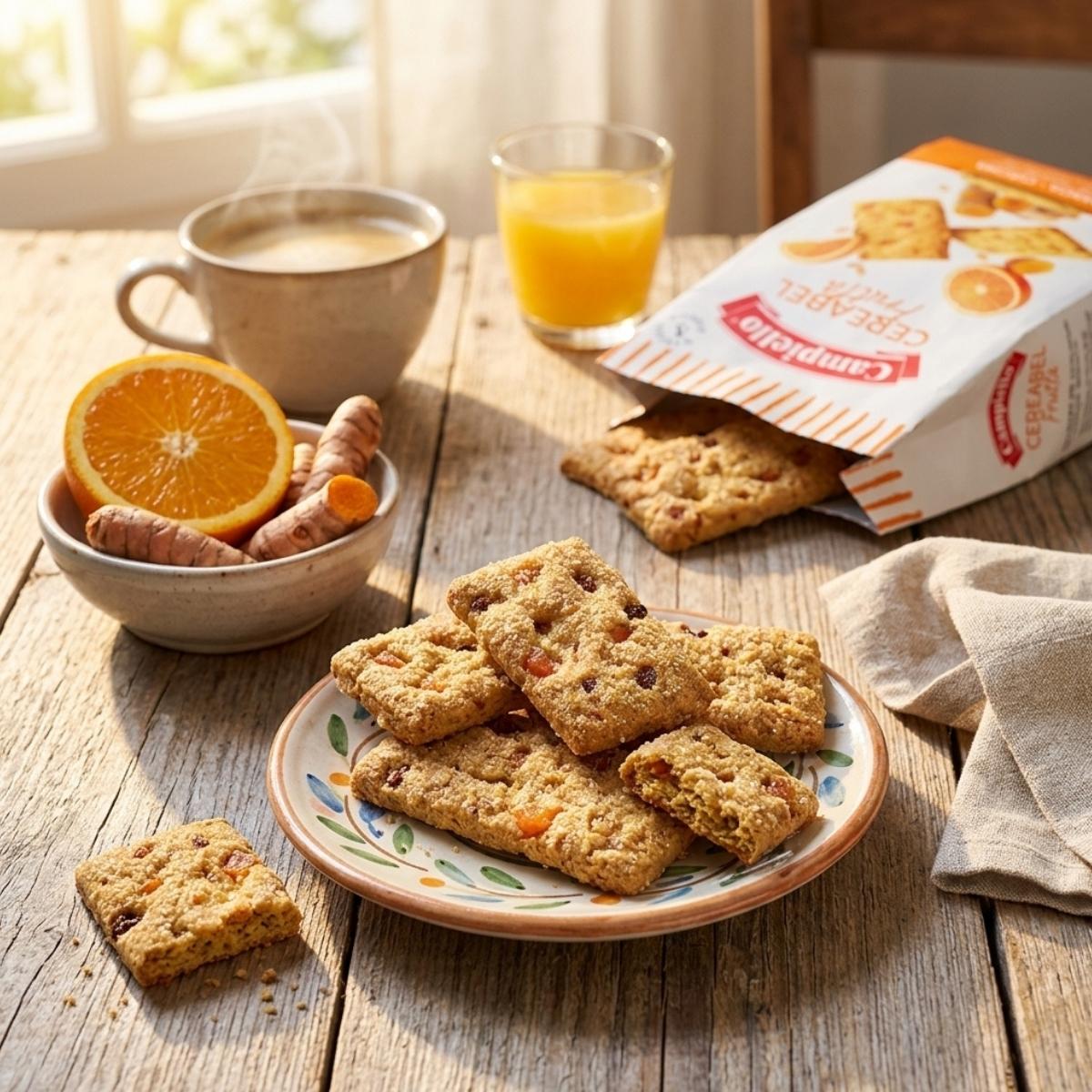 Μπισκότα με Πορτοκάλι και Κουρκουμά Campiello Cereabel Frutta Orange Tumeric Cookies