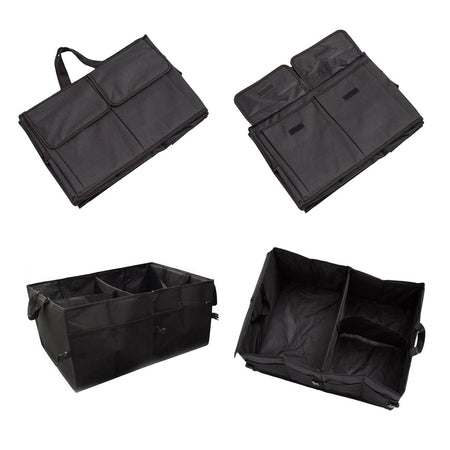 Car Organizer Box Foldable Fabric Black 56x39x26cm-B