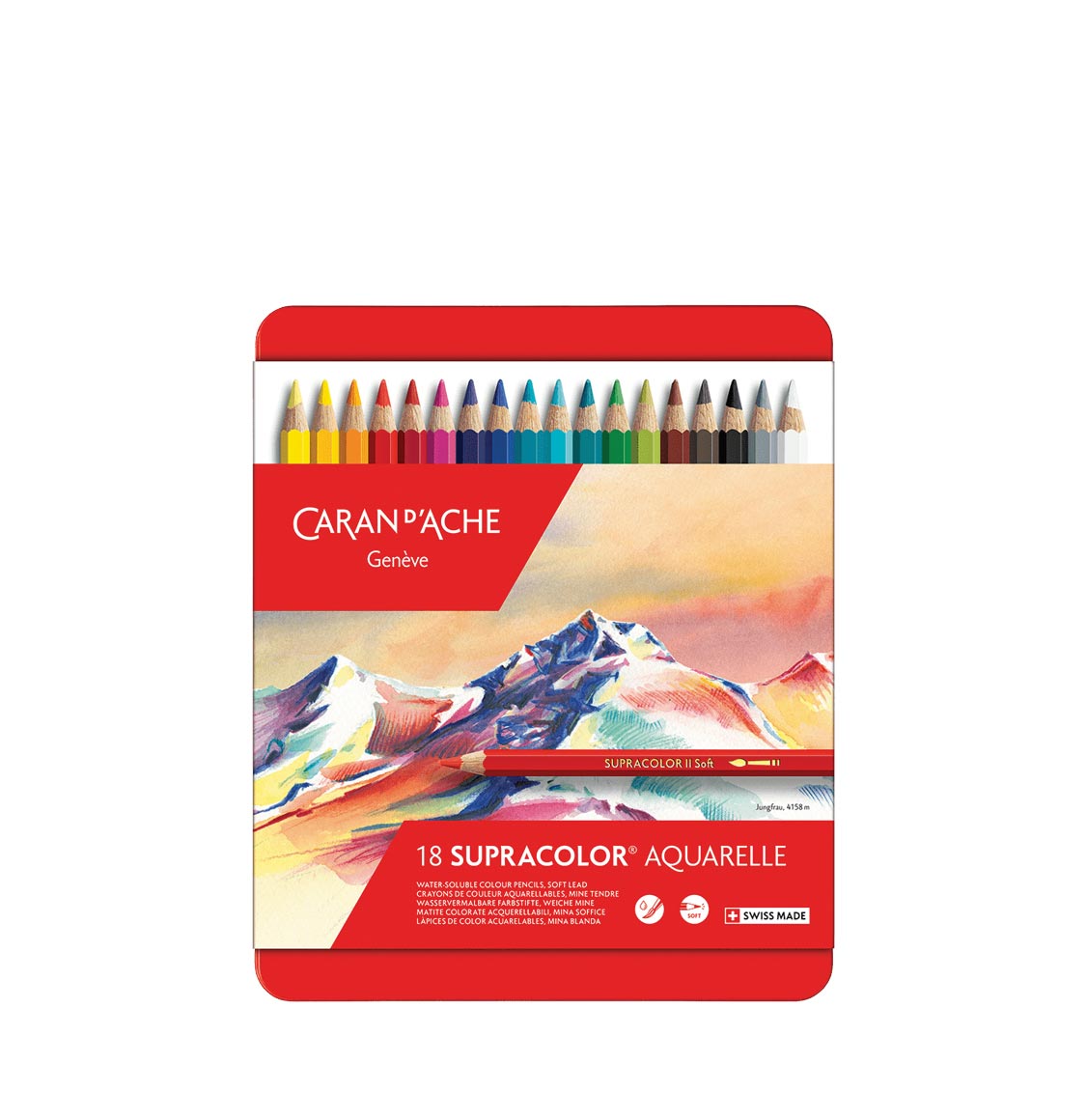 Caran d'Ache Box 18 Colours Supracolor Soft Aquarelle