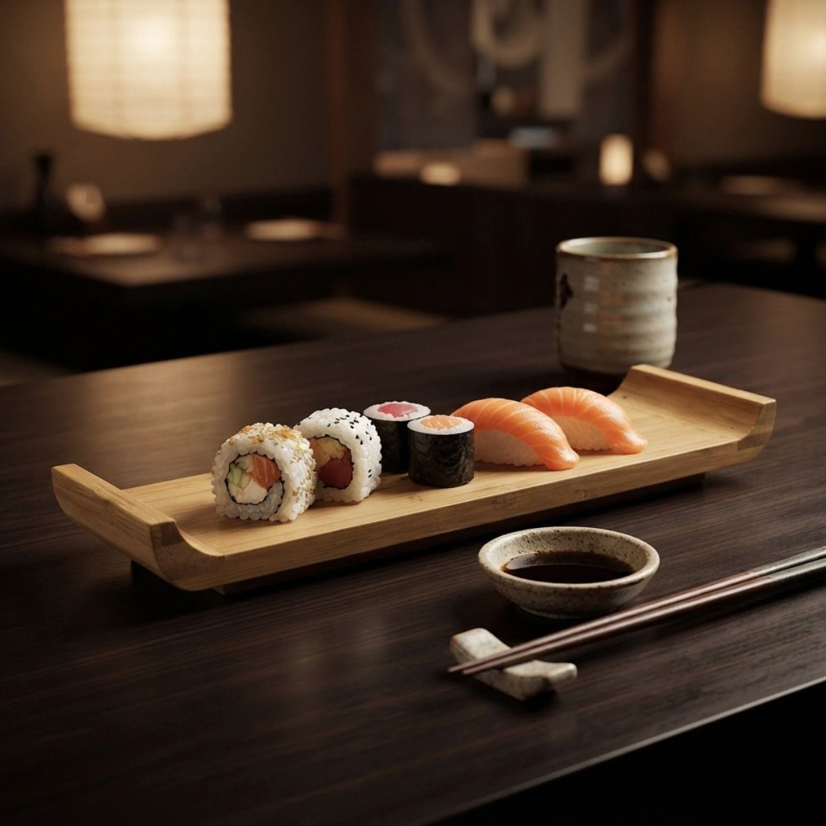 Πιάτο για Σούσι απο Μπαμπού Cardinal Sushi Plate Carbonated Bamboo