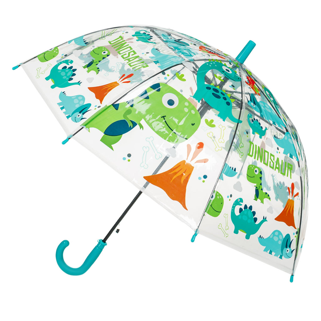 Childrens Umbrella Automatic Dinosaurs Transparent Cane 65cm-A