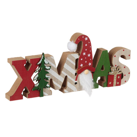 Christmas Wooden Decoration Xmas Gnome Santa Claus Gnome 25x2x11cm-B