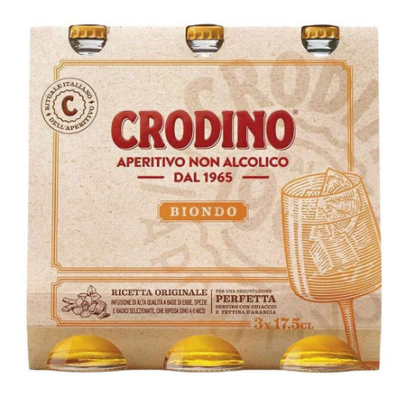 Μη Αλκοολούχο Ανθρακούχο Απεριτίφ Crodino Biondo Non Alcoholic Aperitif 3x175ml