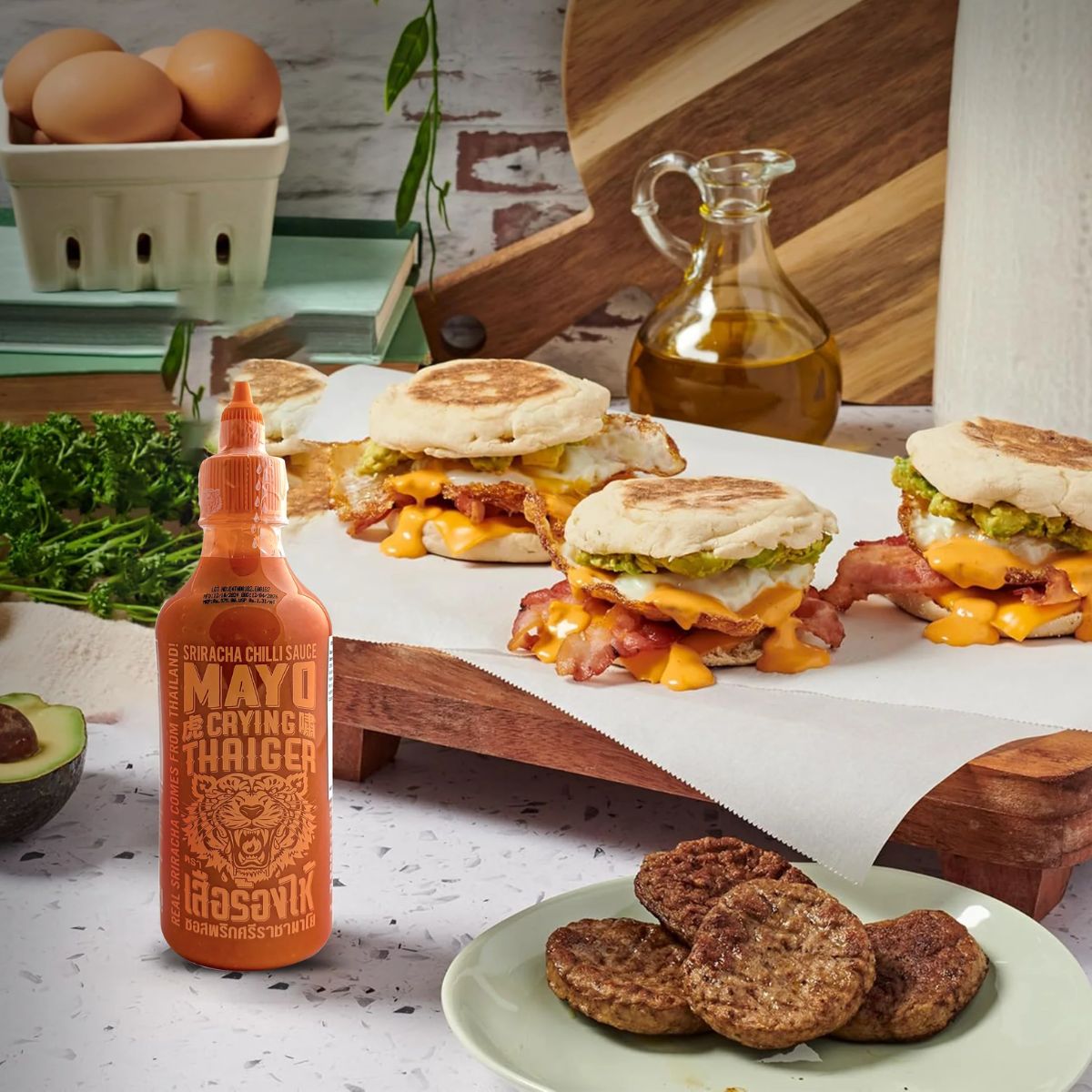 Σάλτσα Σριράτσα Μαγιονέζα Crying Thaiger Sriracha Mayo Chilli Sauce Vegan Gluten Free