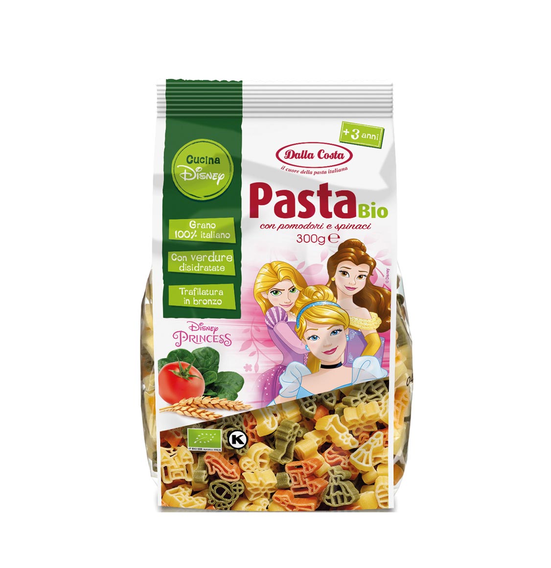 Παιδικά Ζυμαρικά Βιολογικά Dalla Costa Disney Kitchen Pasta Bio Princess 300g