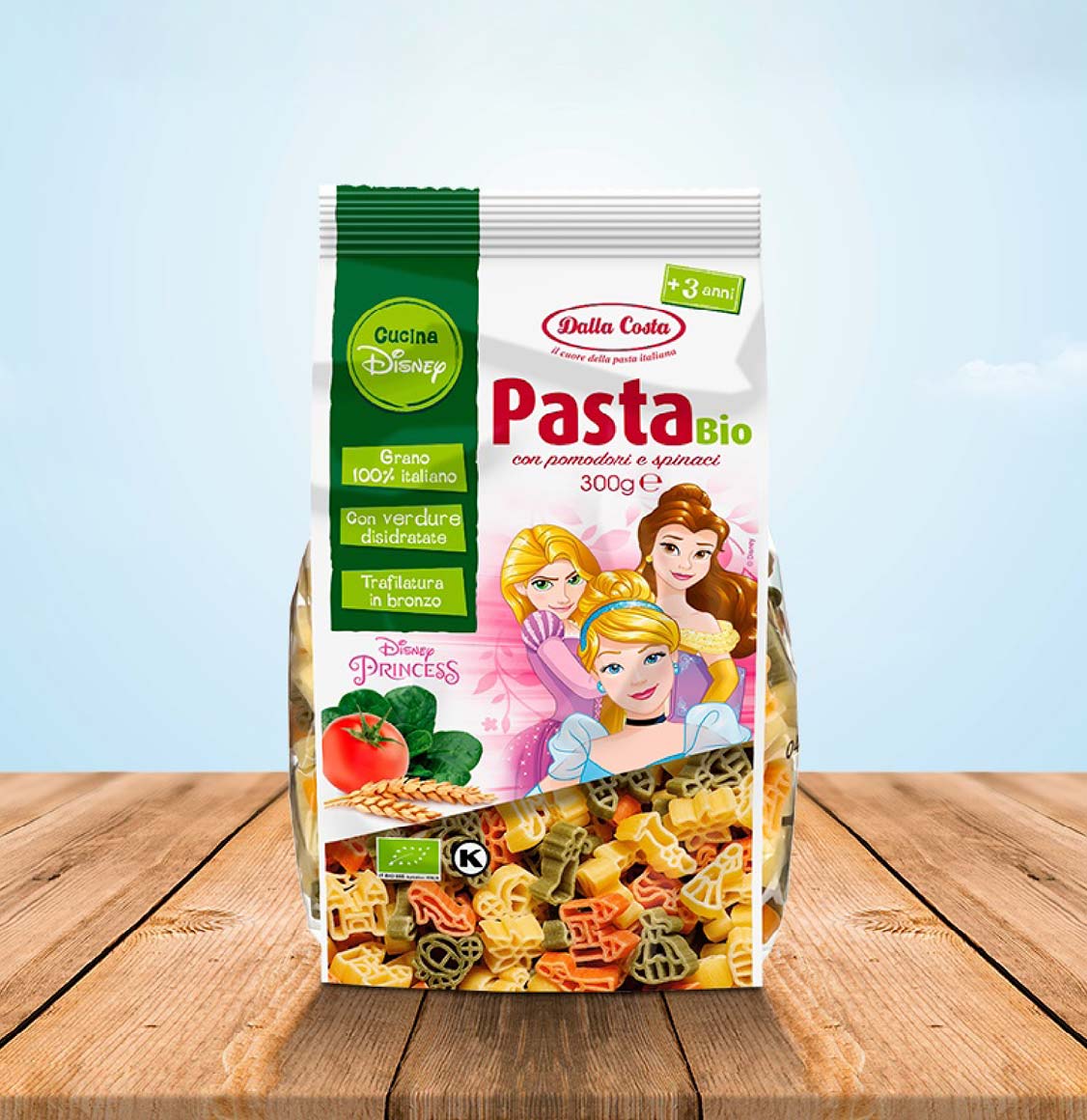 Παιδικά Ζυμαρικά Βιολογικά Dalla Costa Disney Kitchen Pasta Bio Princess 300g
