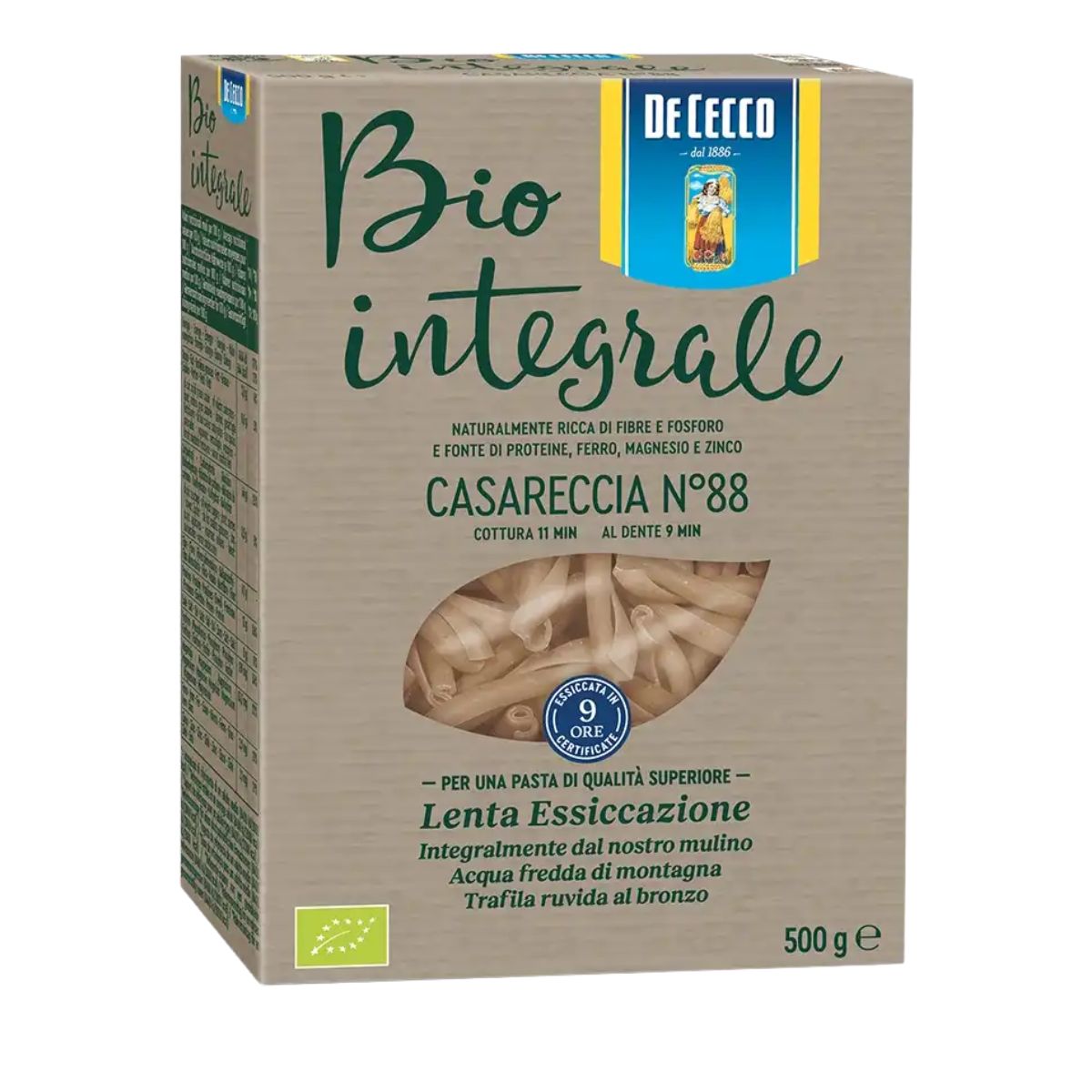 Ζυμαρικά Βιολογικά Ολικής Αλέσεως De Cecco No 88 Casareccia Bio Integrale