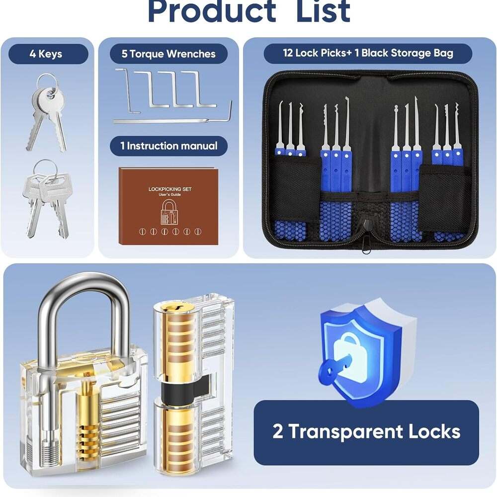 Σετ Πρακτικής Ξεκλείδωμα Κλειδαριών Eventronic Lock Picking Set 25 Τεμαχίων