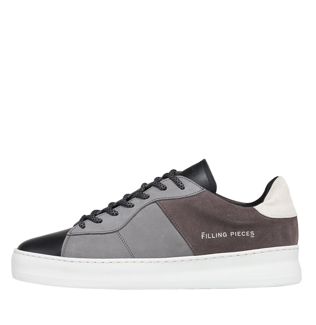 Filling Pieces Low Plain Court Black Grey-A