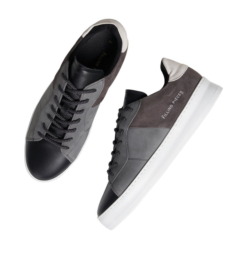 Filling Pieces Low Plain Court Black Grey-C