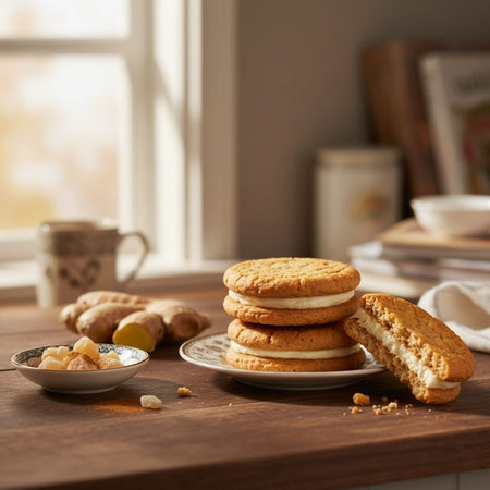 Μπισκότα Βρώμης Με Κρέμα Βανίλια Και Τζίντερ Foxs Crunch Creams Ginger Oat Biscuits