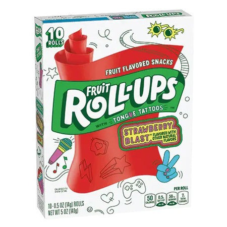 Σνακ με Γεύση Φρούτων Fruit Roll-Ups Fruit Flavored Snacks Strawberry Blast 140g