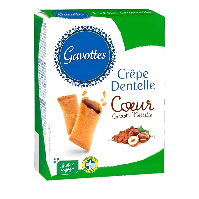 Μπισκότα Κρέπας Gavottes Crepe Dentelle Coeur Cacao and Noisette