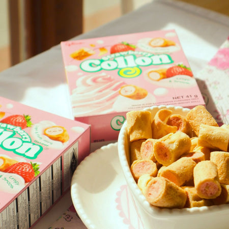 Μπισκότα με Κρέμα Φράουλα Collon Biscuit Rolls Strawberry