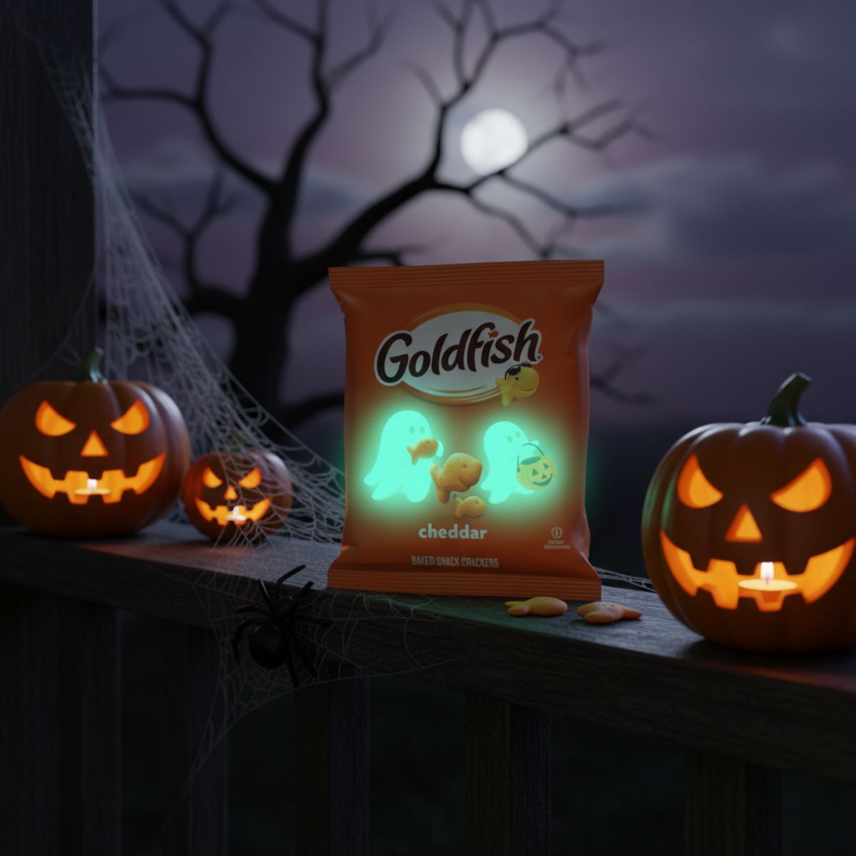 Αλμυρό Σνακ Halloween Pepperidge Farm Goldfish Cheddar Snack Glows in the Dark