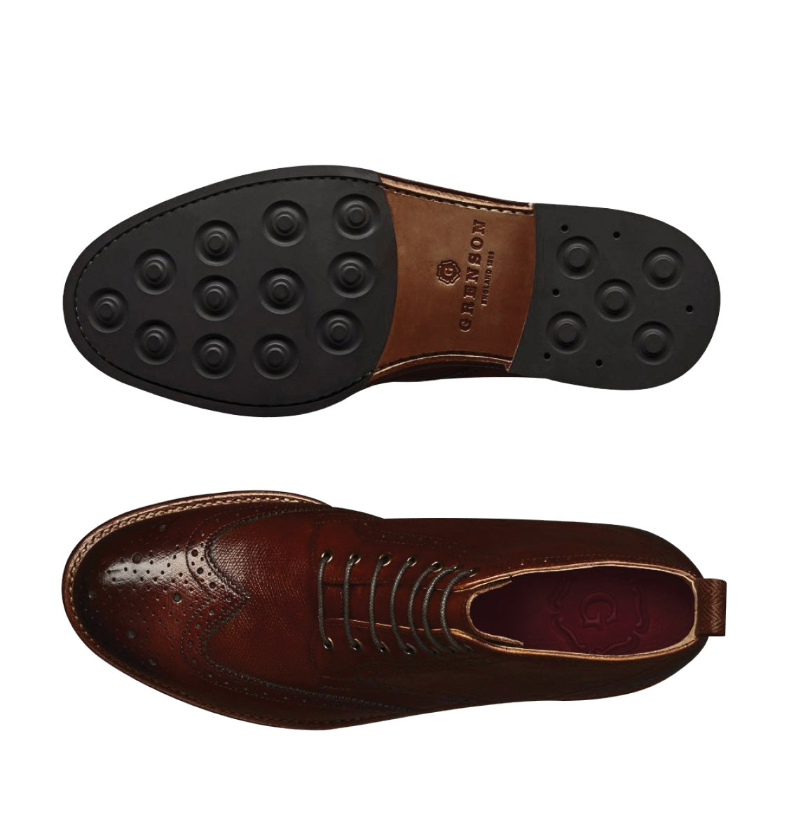 Grenson Sharp Brown Leather Brogue Boot