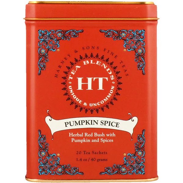 Harney And Sons Fine Teas Pumpkin Spice Tea Tin Of 20 Sachets 40g-A