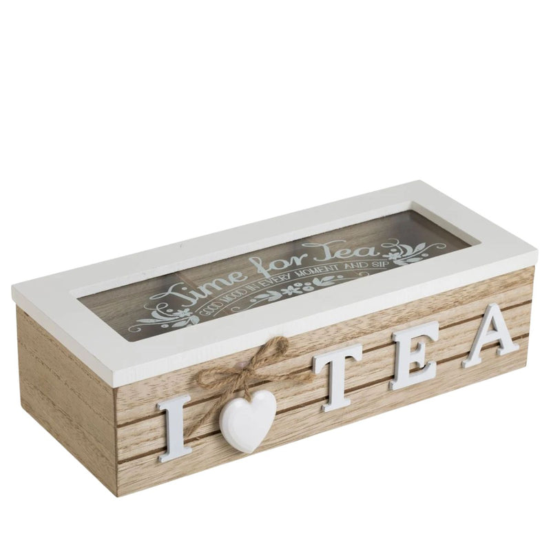 Ξύλινο Κουτί Οργάνωσης για Τσάι I Love Tea