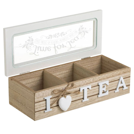 Ξύλινο Κουτί Οργάνωσης για Τσάι I Love Tea