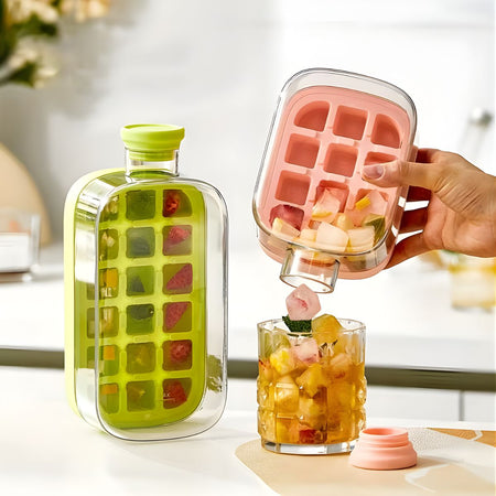 Παγοθήκη και Μπουκάλι Ice Cube Maker and Water Bottle 2 In 1 White