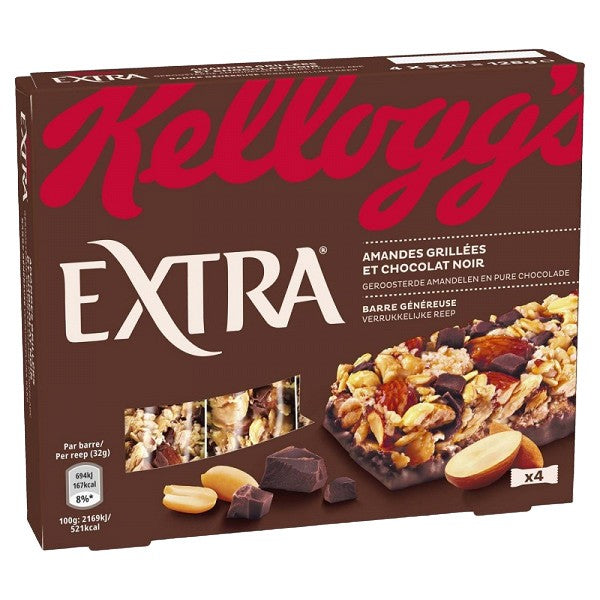 Μπάρα με Σοκολάτα και Αμύγδαλο Kelloggs Extra Roasted Almonds and Dark Chocolate 4x32g