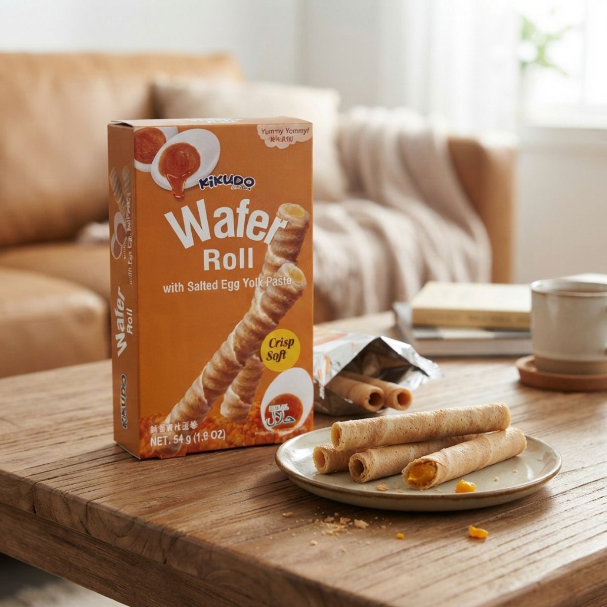 Πουράκια Αλμυρά με Αυγό Kikudo Wafer Roll with Salted Egg Yolk Paste