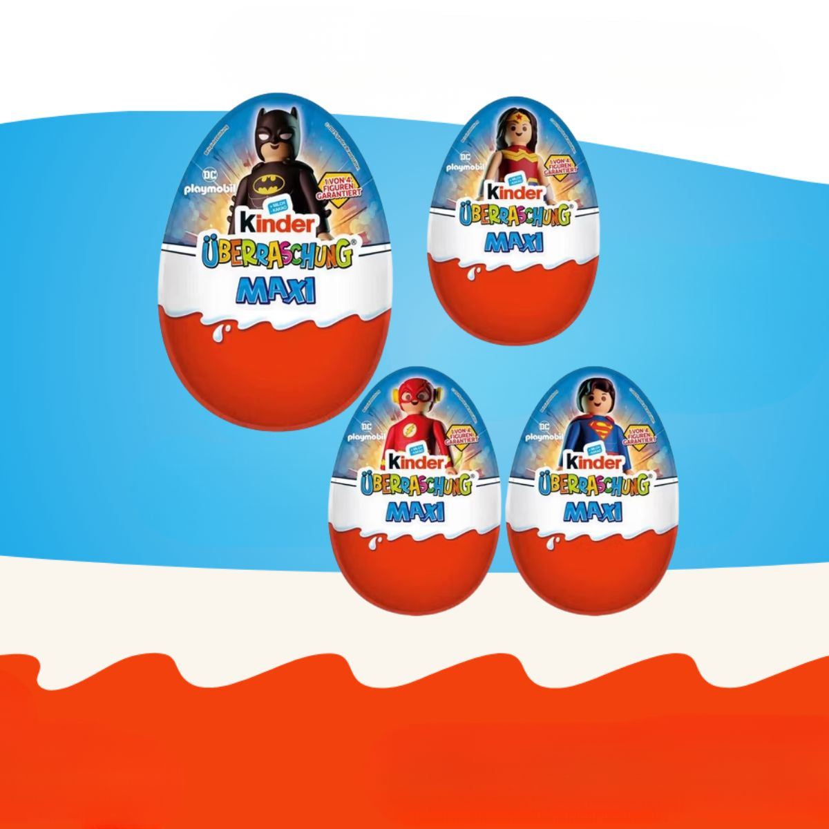 Σοκολατένια Αυγά με Διπλή Έκπληξη Kinder Limited Edition DC Playmobil Surprise Egg